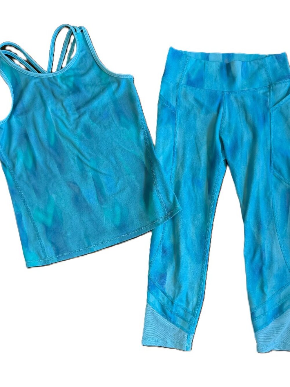 All In Motion | Girls 2 piece Sports Bra Top & Leggings | Blue | Medium (7/8)